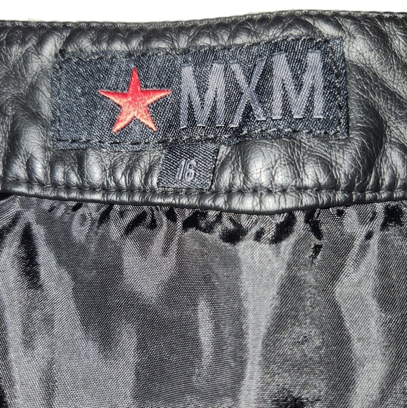 MXM black faux leather miniskirt with  ruffle size 16 NWT - Picture 5 of 9